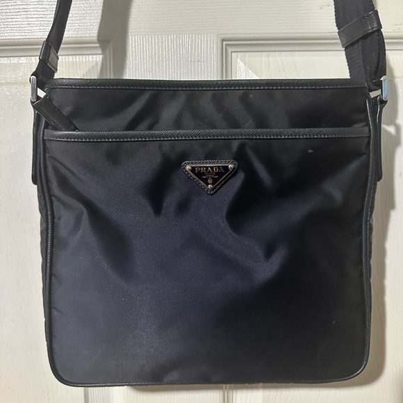 Pre Loved Prada Black Tessuto Messenger Bag by - Picture 4 of 6
